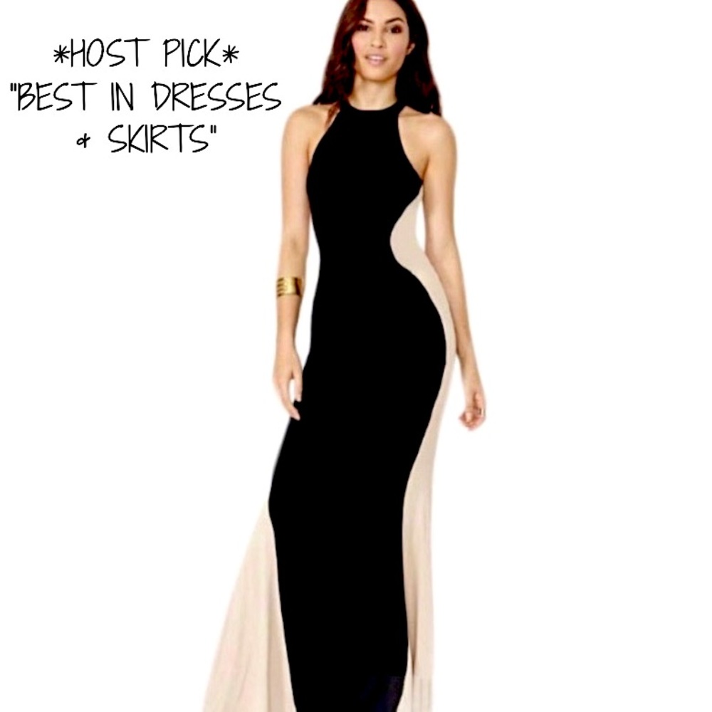 🎉HP!🎉 Black/Taupe Goddess Formal Dress